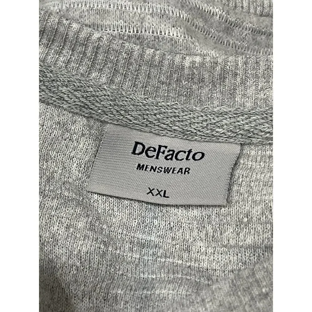 De Facto Sweater Mens XL Striped Sweatshirt Gray Pullover Long Sleeve N138